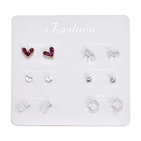 Pairs 2019 New Fashion Rhinestone Crystal Pearl Earrings Set Female Ear Stud Jewelry Wedding Earrings For Women Wholesale 2019