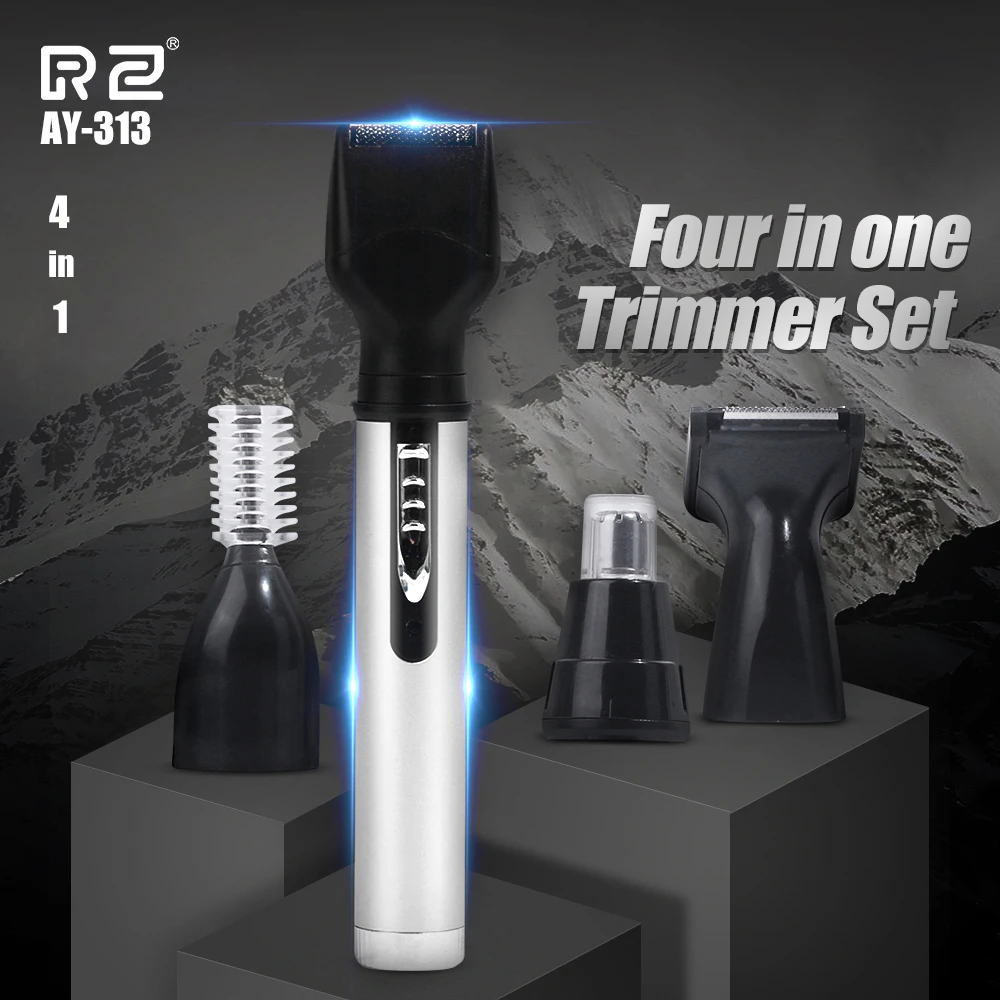RZ 4 in1 Electric Shaver Professional Beard Trimmer Ear Eyebrow Nose Hair Men Razor Face Care Grooming Massage Set | Красота и