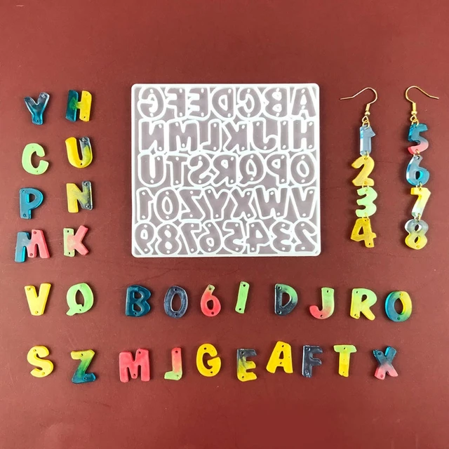  Silicone Alphabet Resin molds, Digital Alphabet Jewelry,  Silicone Resin molds, Chocolate Alphabet molds, for DIY Craft Casting. :  Arts, Crafts & Sewing