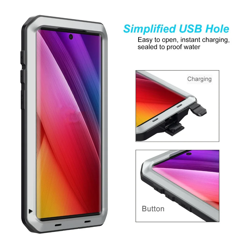 Для samsung Galaxy Note 10 Plus металлическая Броня противоударный сверхпрочный защитный чехол для samsung Galaxy Note 10