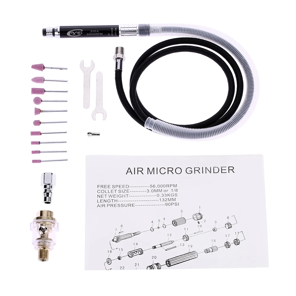 

Hot New Multi-function Air Grinder Mini Pencil Polishing Rotary Cutting Tool Set Professional Air Micro Die Grinder Kit 16pcs 65