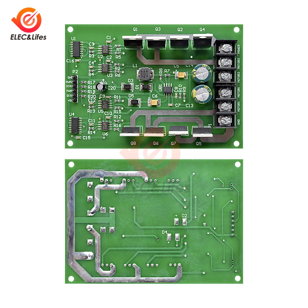 Двухмоторный драйвер Модуль платы h-мост PWM DC Мотор привод MOSFET IRF3205 3-36 в 10A пик 30A