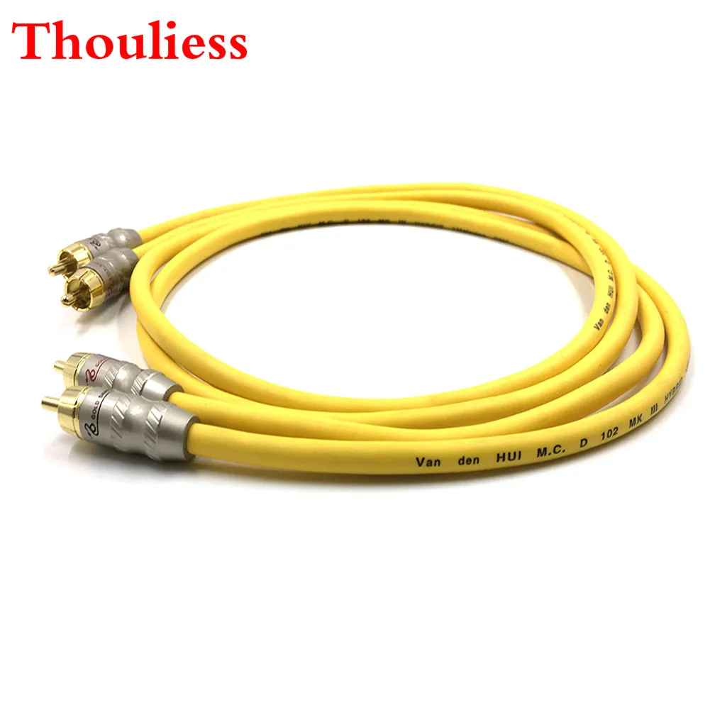 

Thouliess Pair Type- GOLD-SNAKE RCA Audio Cable 2x RCA Male to Male Interconnect Audio Cable with VDH Van Den Hul 102 MK III