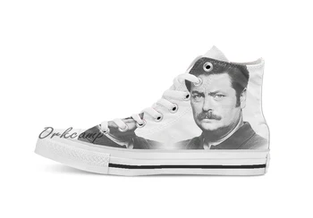 

Ron Swanson is my spirit animal Custom Casual High Top lace-up Canvas shoes sneakers Drop shipping