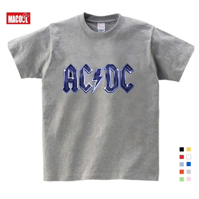 ACDC; модные толстовки с капюшоном для детей; забавная одежда; толстовки с капюшоном в стиле рок; повседневные топы для мальчиков и девочек; одежда для малышей; толстовки - Цвет: Kids T-shirt