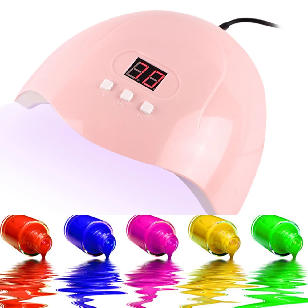 54W Nail Lamp Gel Dryer LED UV Curing Machine Fingernail & Toenail USB Art Painting Salon Tool | Красота и здоровье