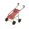 1/12 Dollhouse Miniature Accessories Mini Metal Baby Carriage Simulation Pushcart Model Toys for Doll House Decoration 1