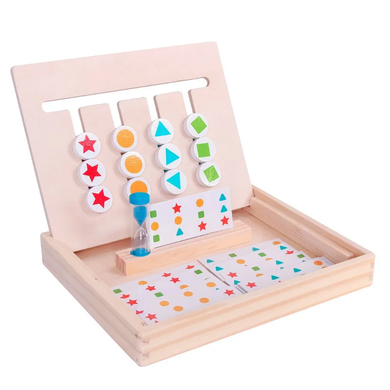 

Montessori Early Educational Math Color Matching Toys Toddler Children Wooden Toys 4 Colors Matching Training Thinking Toys