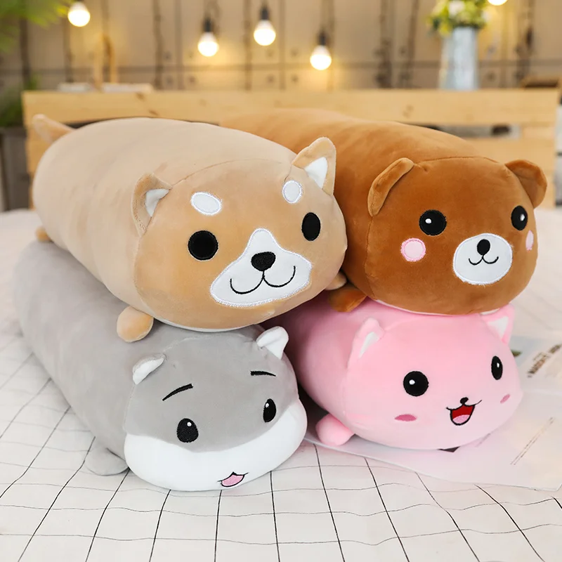 Длинные животные, плюшевая игрушка, мягкая подушка для животных, подушка для собак, кошек, Шиба-ину, плюшевая игрушка, спящий друг, подарок для детей