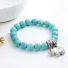 Natural Stone Beads Bracelet Charm Blue Turquoises Pendant Strand Bracelets Bangles Women Fashion Jewelry ► Photo 3/6