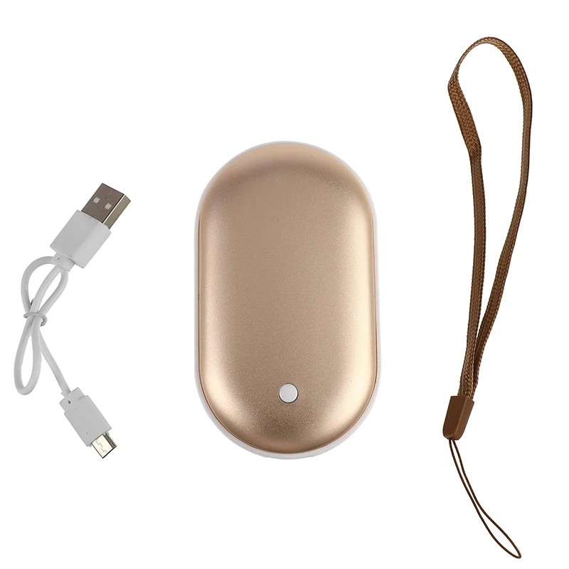 5200 мАч милый Карманный подогреватель для рук, портативное USB зарядное устройство, Электрическая аккумуляторная батарея для дома и путешествий - Цвет: Золотой