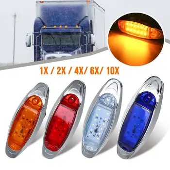 

24V 12 LED Car Truck Side Marker Lamp Light Clearance Lamp Strobe Light Warning Lamp for Lorry Bus Trailer RV