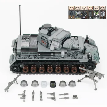 

WW2 Military Germany IV Tank Soldiers Building Blocks Germany WW2 Army Soldiers Weapons Accessories Building Blocks Bricks Toys