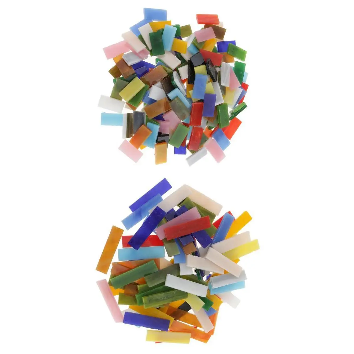 220pcs Mixed Color and Size Rectangle Vitreous Glass Mosaic Tiles Pieces for Mosaic Making DIY Crafts