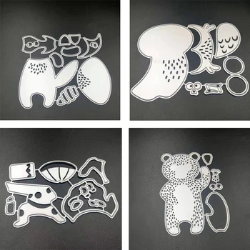 

ZATWBS Hedgehog and brown bear Cutting Dies for DIY Scrapbooking Decoretive Embossing Stencial DIY Decoative Cards die cutter