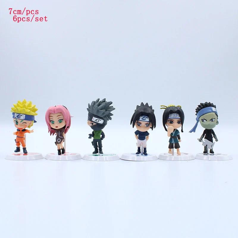 Narutoing 6 шт./партия Фигурки игрушки Kakashi Sasuke Наруто Сакура ПВХ Коллекция моделей