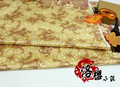 Red dragon ni gold Китайский костюм Хана одежда для малышей кукольная одежда в стиле кимоно COS Дамасская жаккардовая парча ткань дракон серия - Цвет: Red dragon ni gold