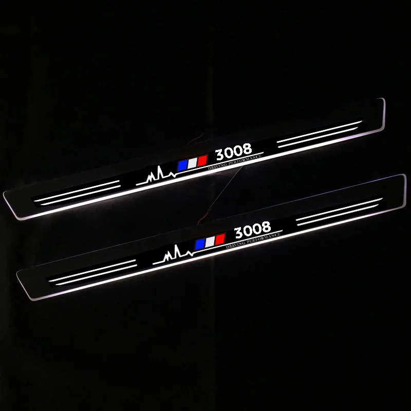 Светодиодный ная Накладка на порог для Peugeot 3008 2013-2015 2016 2017 | Автомобили и мотоциклы