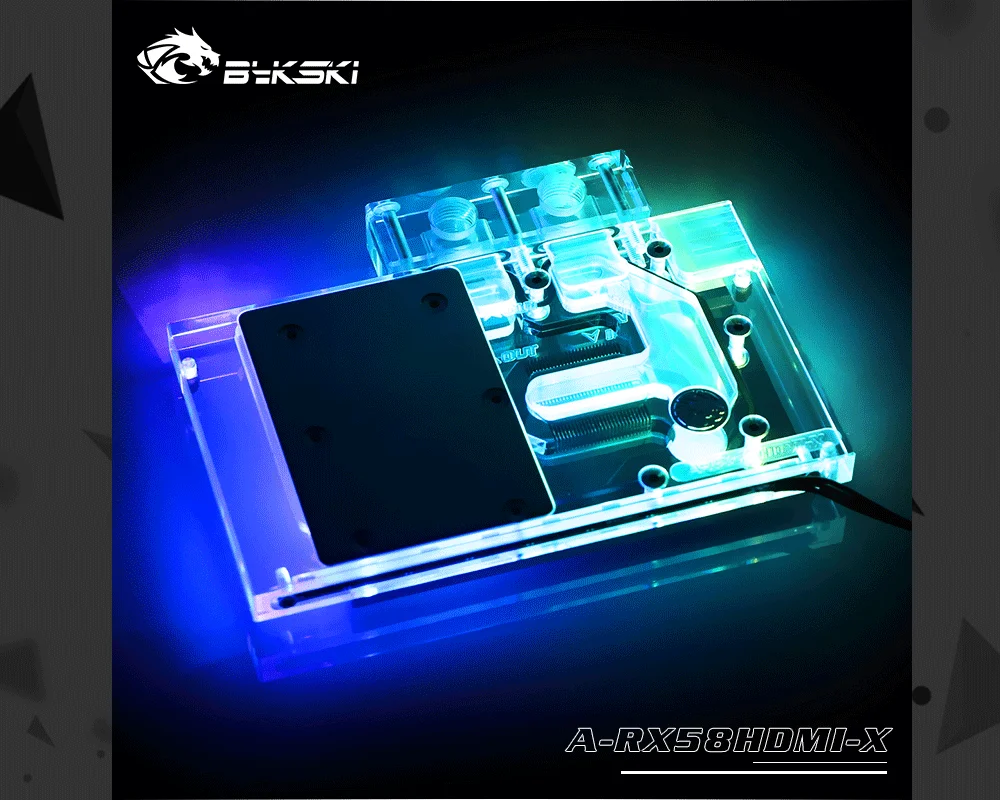 Bykski A-RX58HDMI-X, полное покрытие видеокарты блок водяного охлаждения, для основателя издание RX580 HDMI
