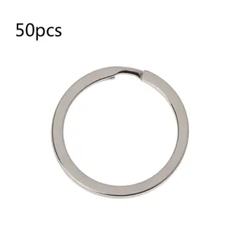 

50 Pcs/Set 1 Inch Round Flat Key Chain Ring Split Ring Dog Tag Keys Organizer Holder Making Tool Accessories