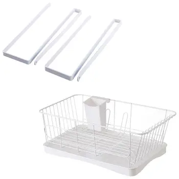 

2Pcs Paper Towel Holder Dispenser with Iron Multifunction Bowl Plate Dish Cup Cutlery Drainer Storage