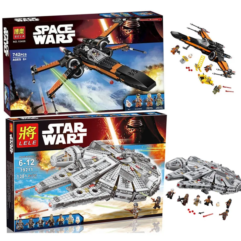 

2020 Starwars Falcon Starship Warship Spaceship R2-d2 X-wing Fighter Building Blocks Toys Compatible lepining Starwars 75257