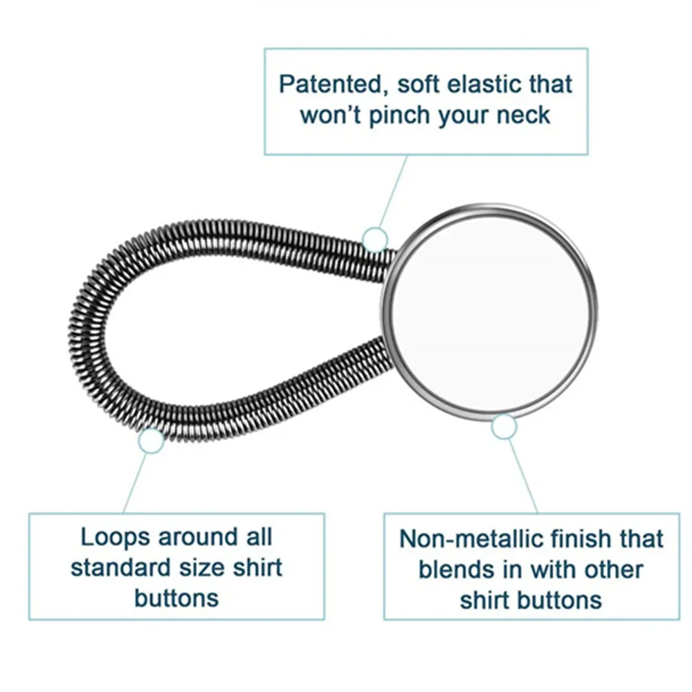 6 Pieces Metal Collar Buttons Extenders Elastic Button Extender Neck Extenders for Shirt Dress Coat（10mm Mixed color ） 3