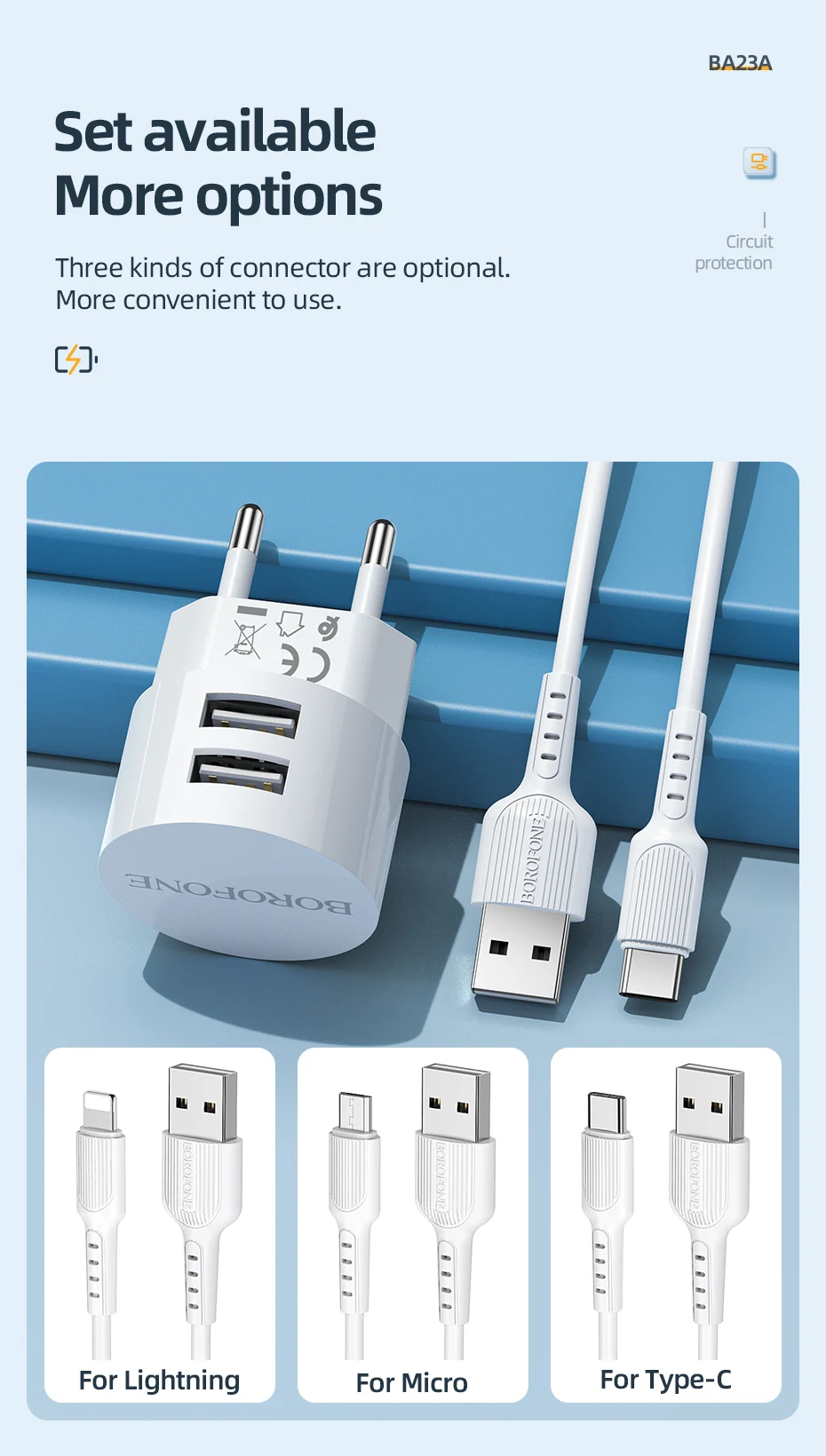 5v 3a usb c BOROFONE 5V 2.4A Dual USB Charger EU Plug Quick Charge Wall Charger Mobile Phone Charging Mini Adapter Travel Charger For iPhone 65 w charger