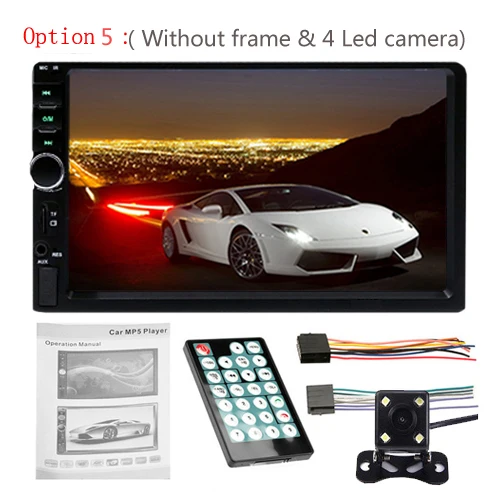 AMPrime 7018B 2 Din автомагнитола HD Авторадио lcd сенсорный экран автомобиля стерео MP5 плеер Поддержка камеры заднего вида с пультом дистанционного управления - Цвет: Option 5