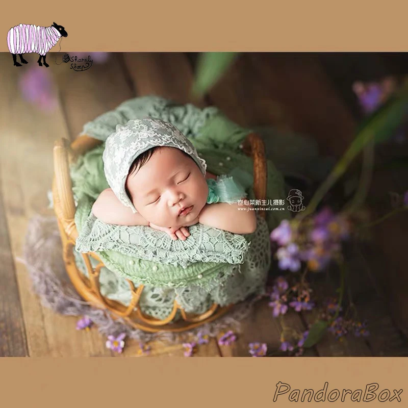 Rattan Basket Newborn Baby Photography Props Infant Fotografia Accessories Baby Boy Girl Photoshoot Studio Circle Basket Props