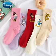 Мультяшные милые и милые однотонные носки Disney с Микки Минни дас Дональд Дак хлопковые впитывающие пот носки спортивные носки Мультяшные милые и милые однотонные носки Disney с Микки Минни дас Дональд Дак хлопковые впитывающие пот носки спортивные носки