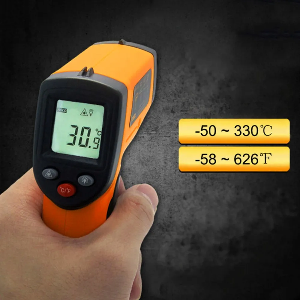 Портативный термометр цифровой Бесконтактный ЖК ИК лазерный инфракрасный цифровой измеритель температуры пистолет датчик измерения температуры духовки Термометр