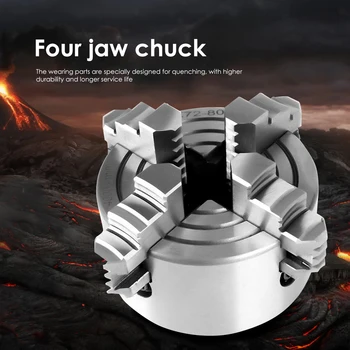 

K72-80 Mini Collet Metal 4-Jaw Lathe Chuck Clamp Wood Turning Lathe Tool