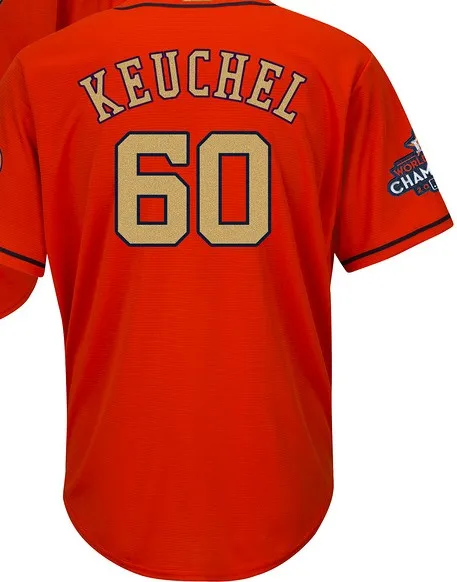 А+++ качество для мужчин золото Хьюстон 34 Ryan 41 Peacock 43 Lance McCullers 50 Charlie Morton 60 Keuchel Джерси - Цвет: For men