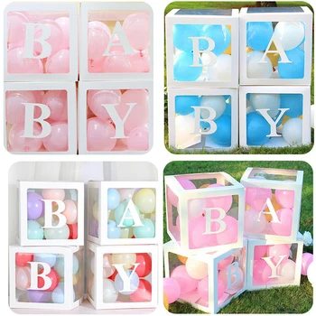

Transparent Alphabet Box DIY Letter Balloons Box for Wedding Birthday Party Decor Kids Balon Packing Box