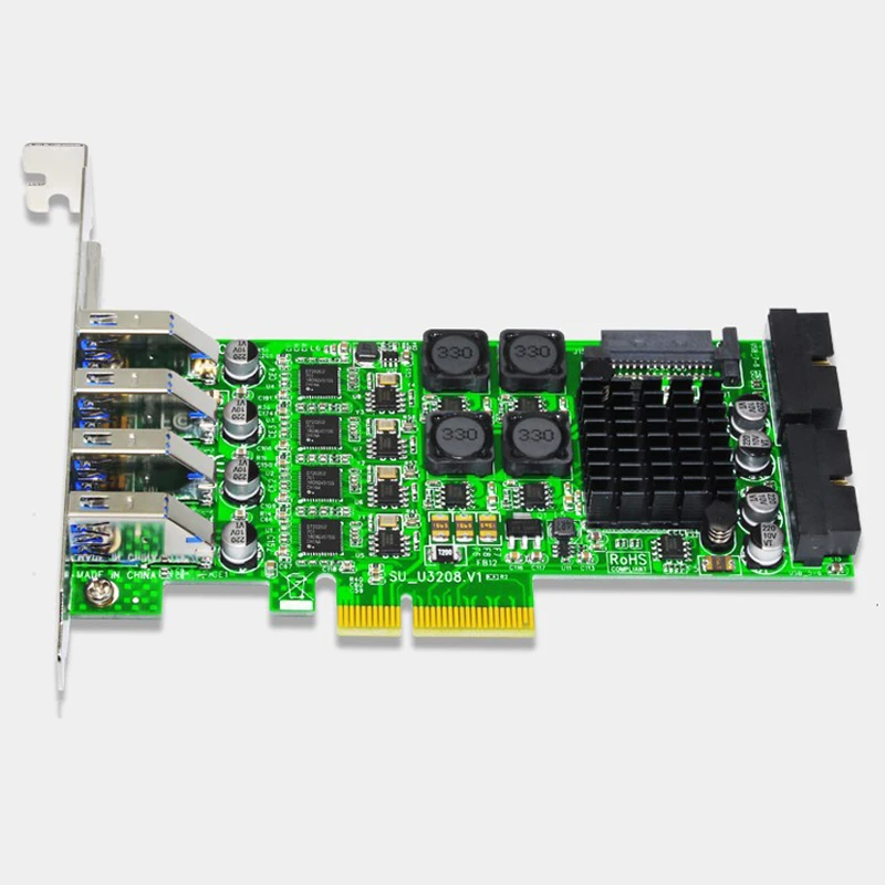 Добавить на карту PCI Express USB 3,0 PCI-E 19 Pin USB 3,0 адаптер PCI-E к USB 3,0 контроллер PCI E PCIE USB3.0 карта расширения для ПК