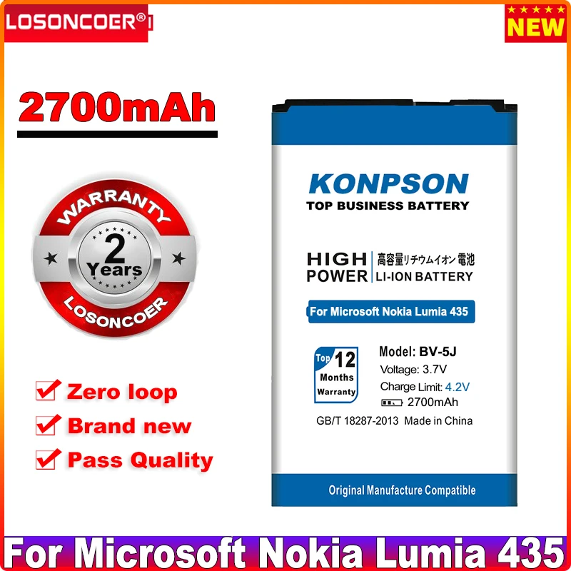 2700mAh BV-5J Мобильный телефон батареи для Microsoft Nokia Lumia 435 батарея 532 RM1069 1071 RM 1069 |