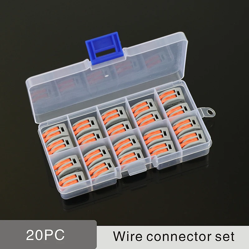 

10PC/box wire connector wiring terminal mini fast compact connectors push-in universal 2 pin 0.08-2.5mm
