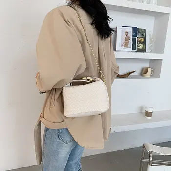 

2020 Fashion Chain Armpit Bag New High Quality Pu Leather Women's Designer Handbag Weave Shoulder Messenger Bag Travel Bag