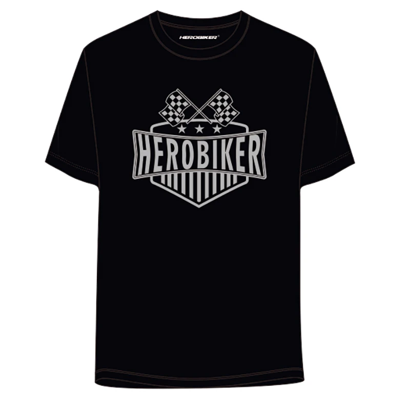 HEROBIKER Мужская футболка для мотогонок, короткая футболка для мотокросса, Спортивная футболка, модная быстросохнущая летняя футболка - Цвет: HTS-003BK