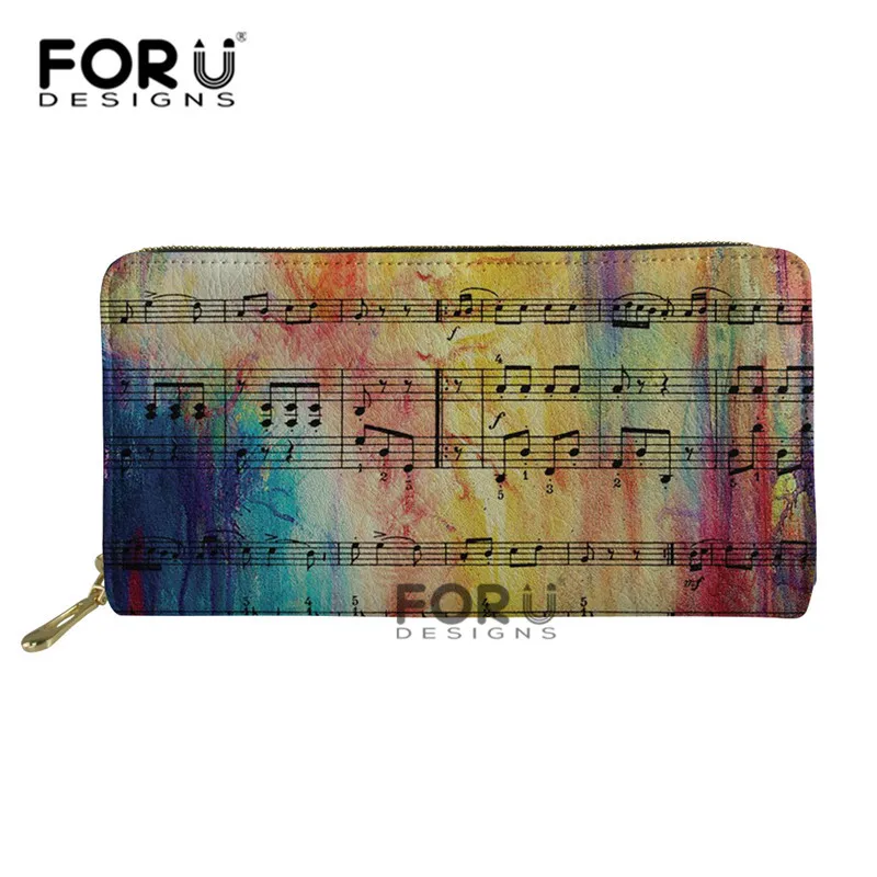 FORUDESIGNS Piano Music Note Women Long Clutch Wallet Large Capacity Holder Wallets Female Purse Lady Coin Purses Phone Card - Цвет: L3976Z21