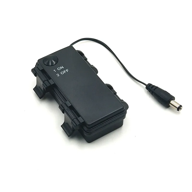 500 개/몫 2x1.5V AA 배터리 홀더 보관 상자 ON OFF 방수 방진 3V 배터리 케이스 쉘 DC5.5 * 2.1mm 플러그