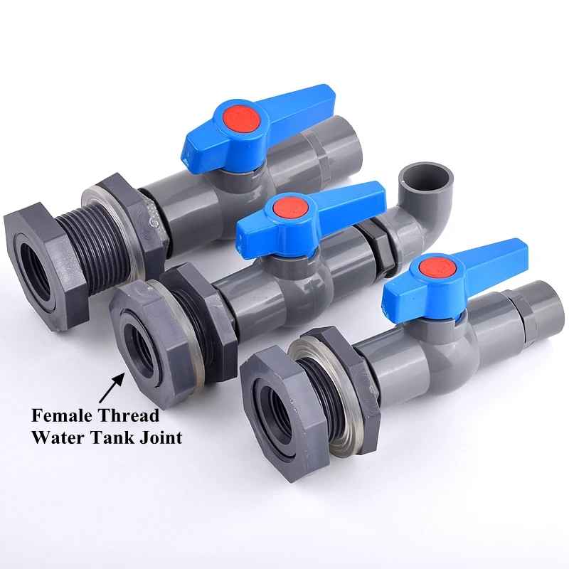 1Set 1/2" 3/4" 1" PVC Aquarium Fish Tank Connector Inlet Water Drain Pipe Joint Valve Irrigation Water Tank Bulkhead Fittings tank tap connector tank tap adapter plastic pipe connector water pipe connector pipe connector water pipe fitting irrigation pipe fitting plastic pipe fitting tank fitting connector