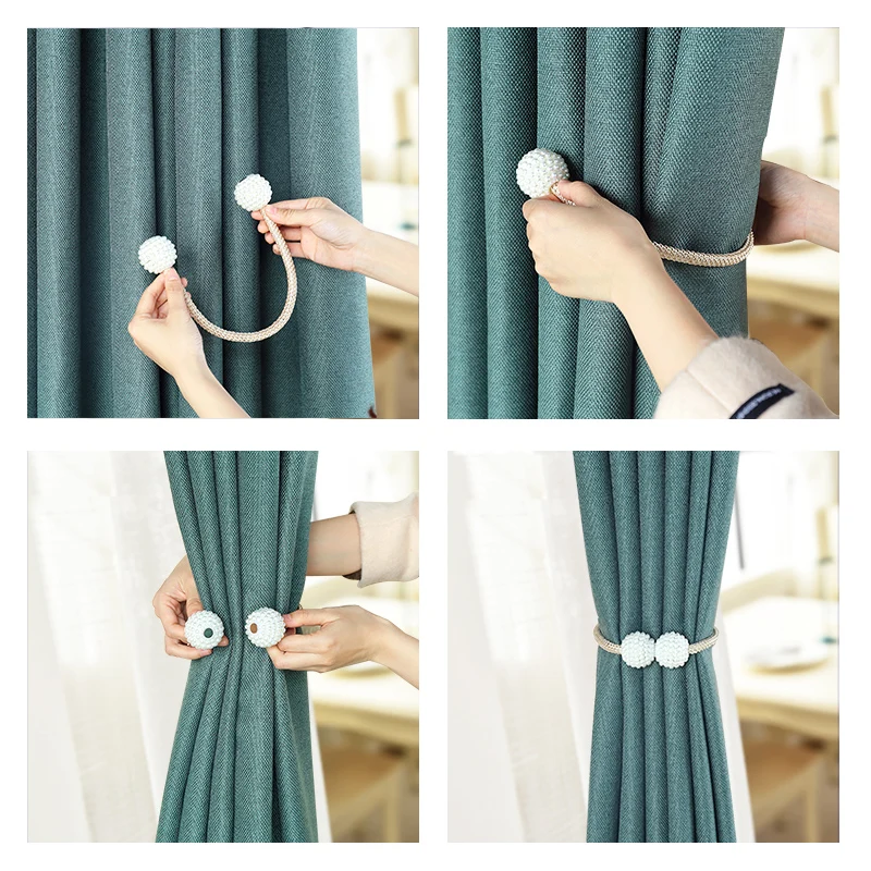 

Pearl Magnetic Curtain Clip Curtain Holders Tieback Buckle Clips Hanging Ball Buckle Tie Back Curtain Accessories Home Decor