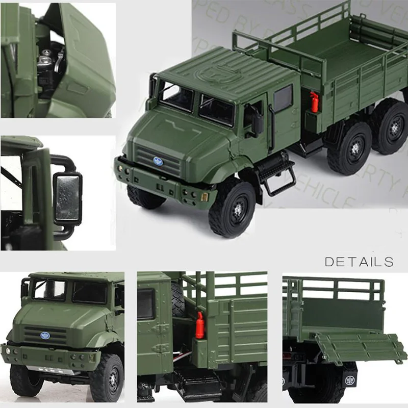 1:36 MV3 сплав военный грузовик, отлитый под давлением игрушка, модель автомобиля со звуком оттягивает музыку зеленая модель игрушки для детей подарки коллекция V056