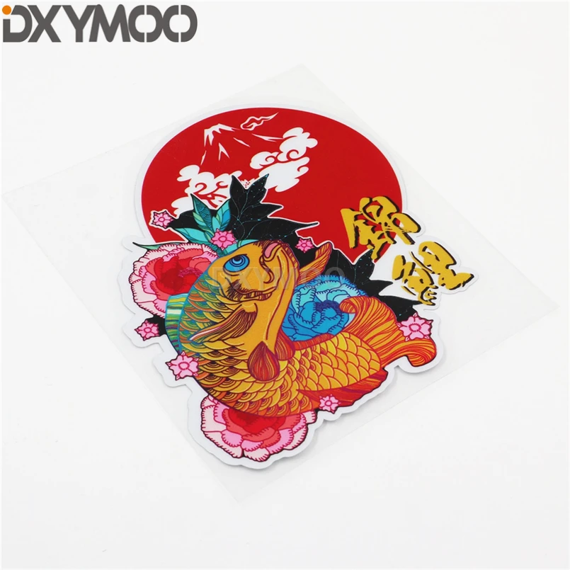 Fish Carp Car Styling Vinyl Decal Ukiyo-e JDM Tattoo Prajna Koi Lotus Fuji Mountain Element Motorcycle Helmet Bike Sticker | Автомобили и