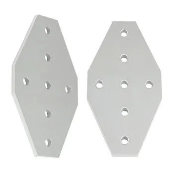 

Silver Durable 7 Hole Cross Type Joint Board Plate 90 Degree Corner Angle Bracket Connection for Aluminum Profile for 3D Printer