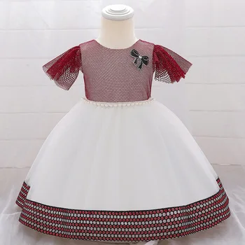 

Baby Girl 1st First Birthday Dresses for Girls Christening Baptism Pink Princess Tutu Formal Dress Ball Gown Toddler Vestido
