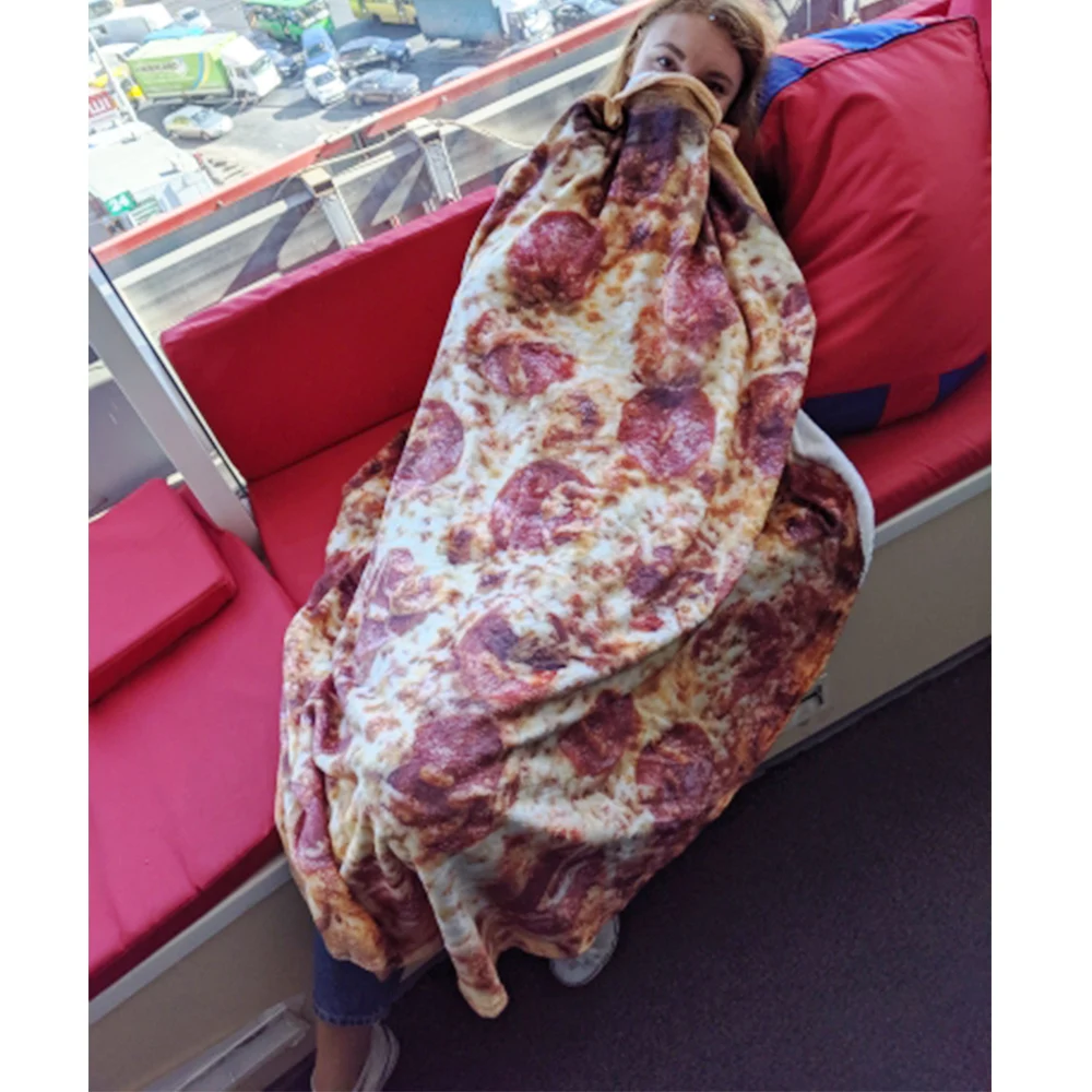 Pizza Wrap Blanket Perfectly Food Creations Round Hamburger Doughnut Throw Towel 