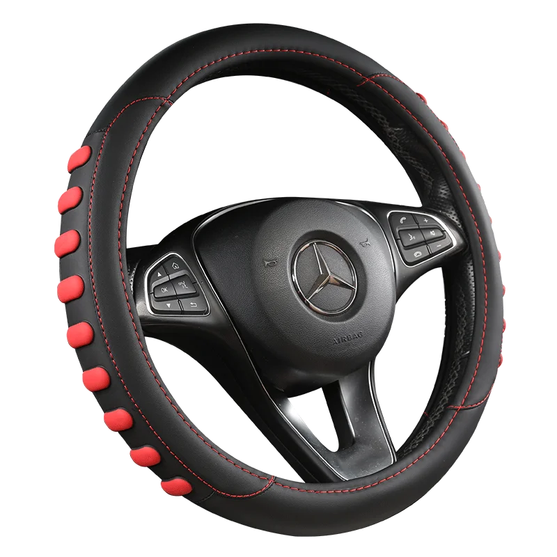 Carbon fiber car leather steering wheel cover Hand Sew Car For Hyundai